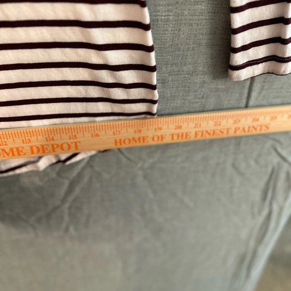 Women’s Duluth trading company long sleeve t shirt white with brown stripes - Picture 7 of 9